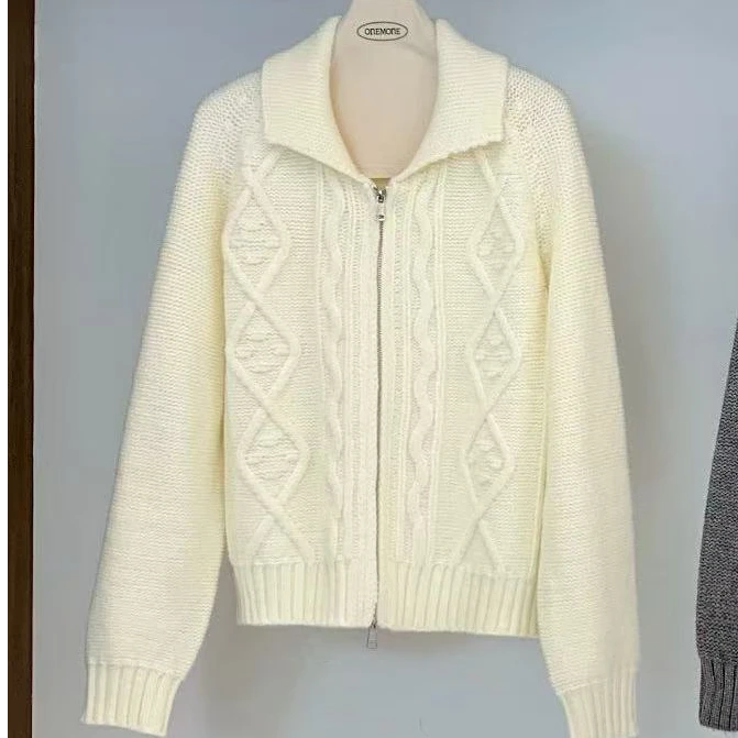 26年春款白色毛衣开衫外套  no退换