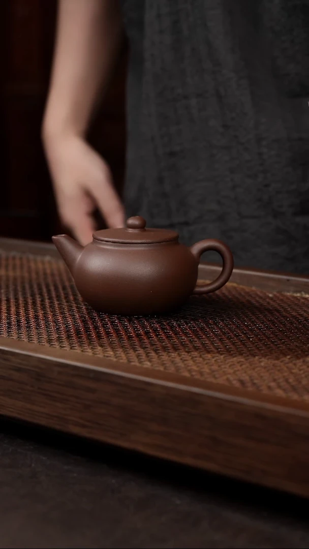 茶壶紫砂紫泥平盖水平