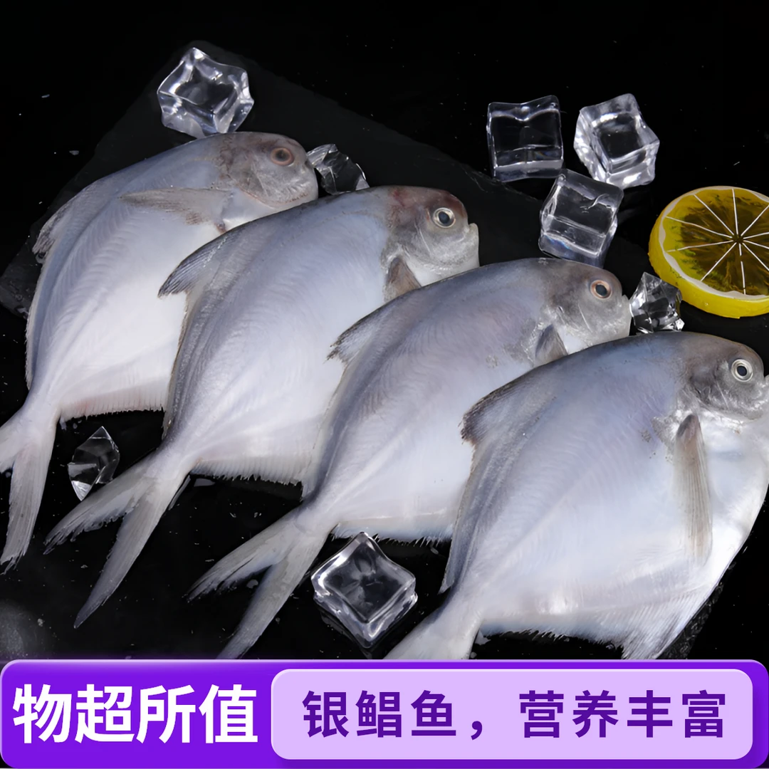 Z海捕新鲜银鲳鱼刺少肉嫩速冻发货顺丰/京东包邮