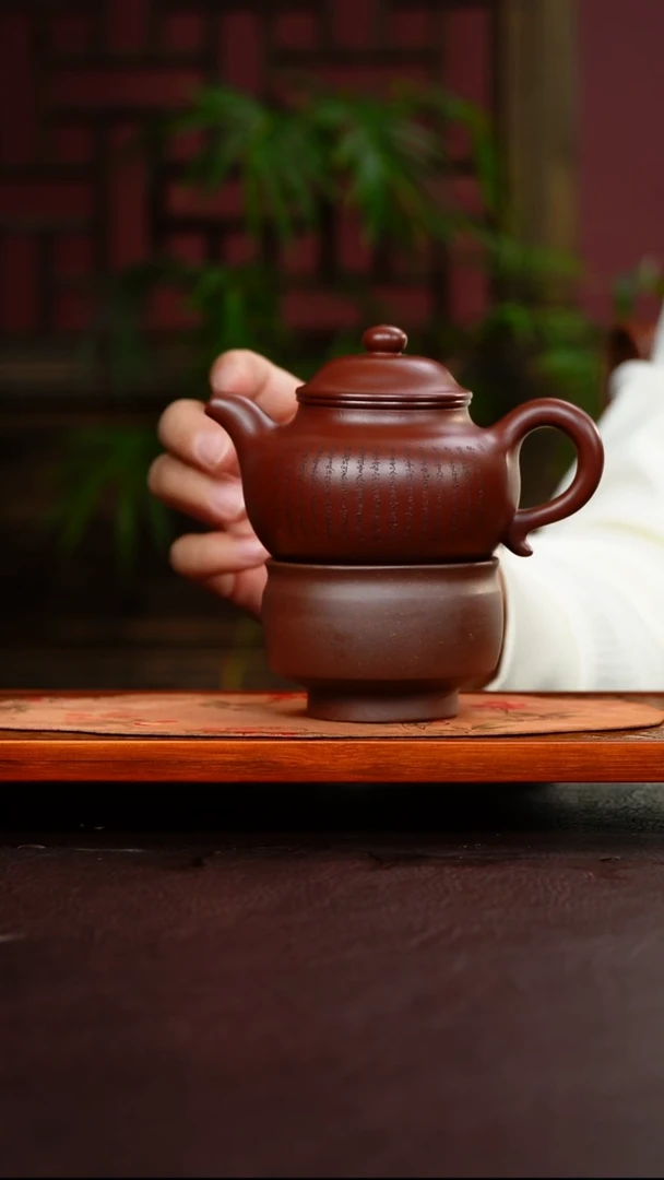 茶壶紫砂莲子壶 紫袍玉砂