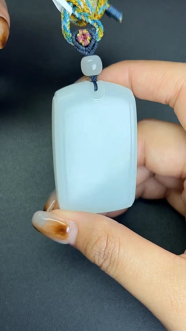 颈饰未镶嵌和田玉711033#和田玉白玉素面无事牌吊坠多人