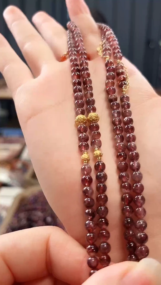 未镶嵌手串水晶金草莓超七双圈手串4mm【多样性发一】
