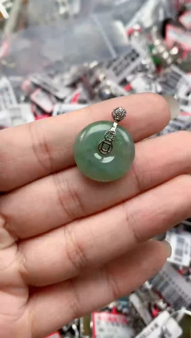 银S925镶嵌戒指翡翠天然A货缅甸翡翠