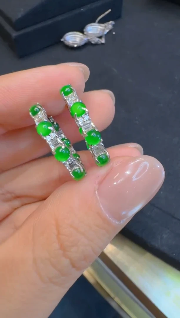 银S925镶嵌翡翠耳饰多样性团购发一件