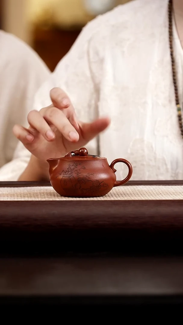 茶壶紫砂福禄壶红降坡
