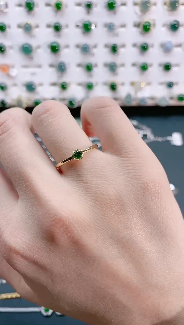 【闪购商品】翡翠戒指银S925镶嵌天然翡翠