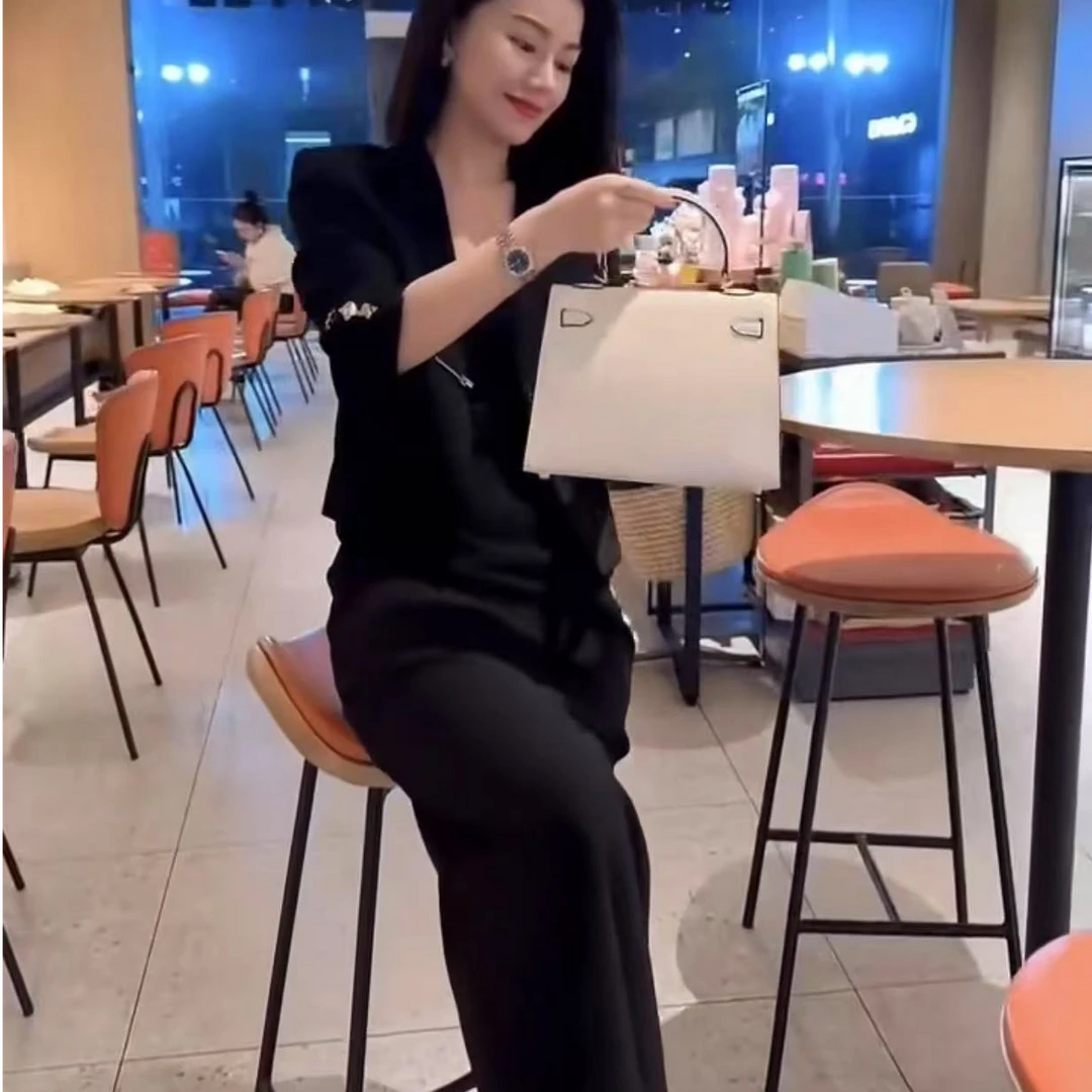 网红爆款职业西服两件套裙25早春高级感醋酸开衫西装外套+半身裙.