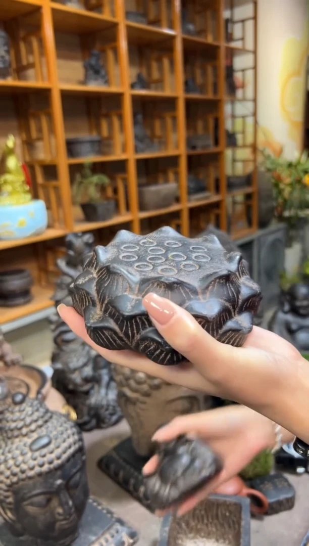 陶土【火山泥】莲蓬实心底座