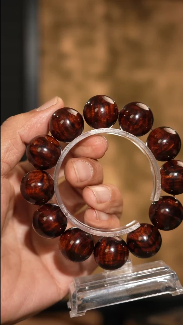 手串/手链黄花梨/降香黄檀卷***七海南黄花梨20mm圆珠单圈