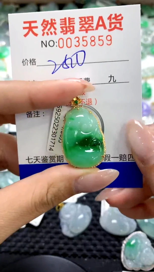 翡翠18K金镶嵌颈饰1111111111111111