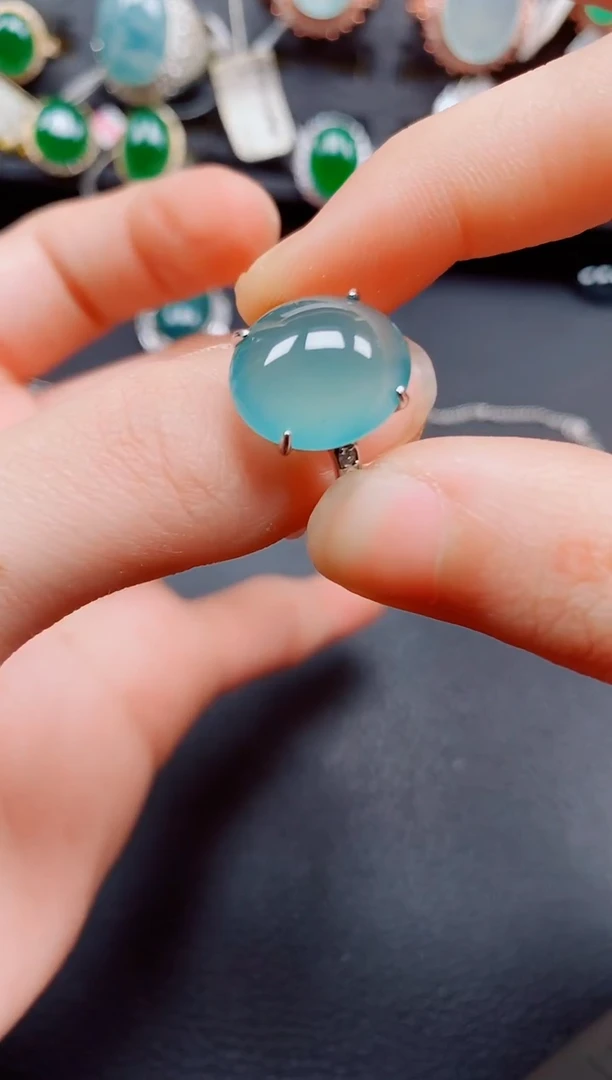 银S925镶嵌戒指翡翠翡翠