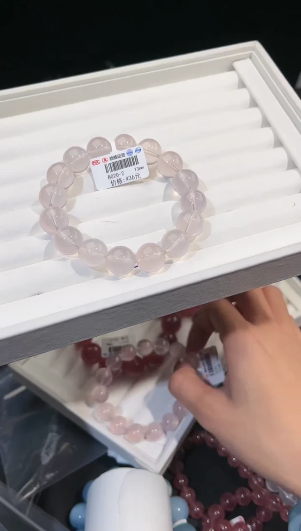 【闪购商品】水晶手链未镶嵌多样性发一紫莫粉13mm