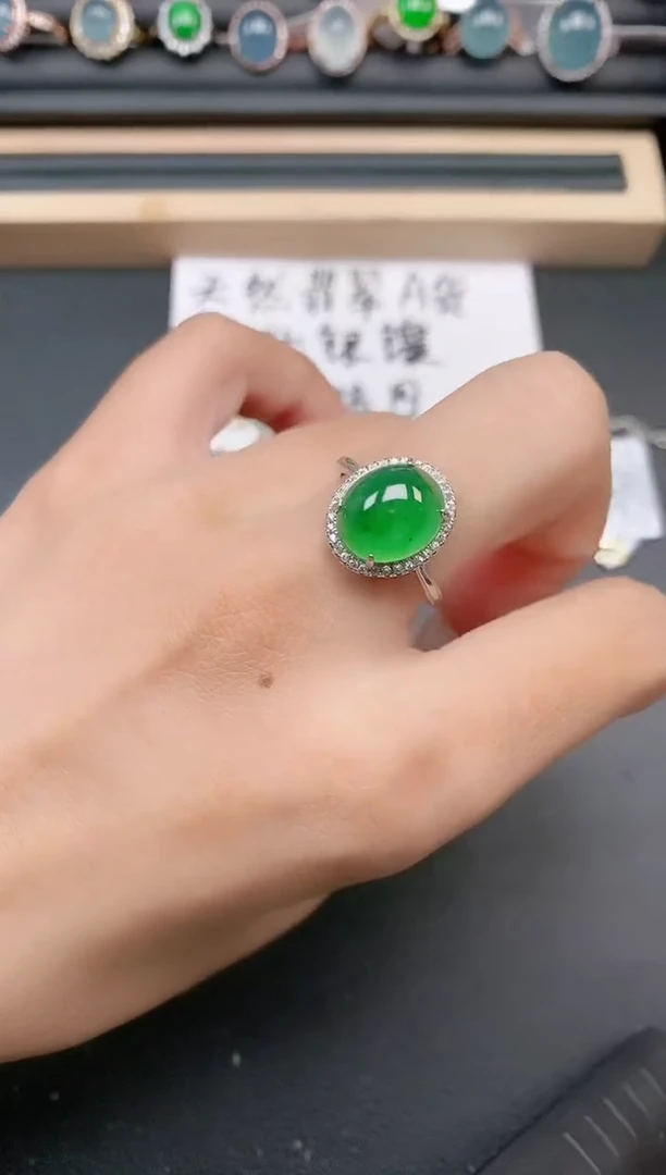 银S925镶嵌戒指翡翠1111