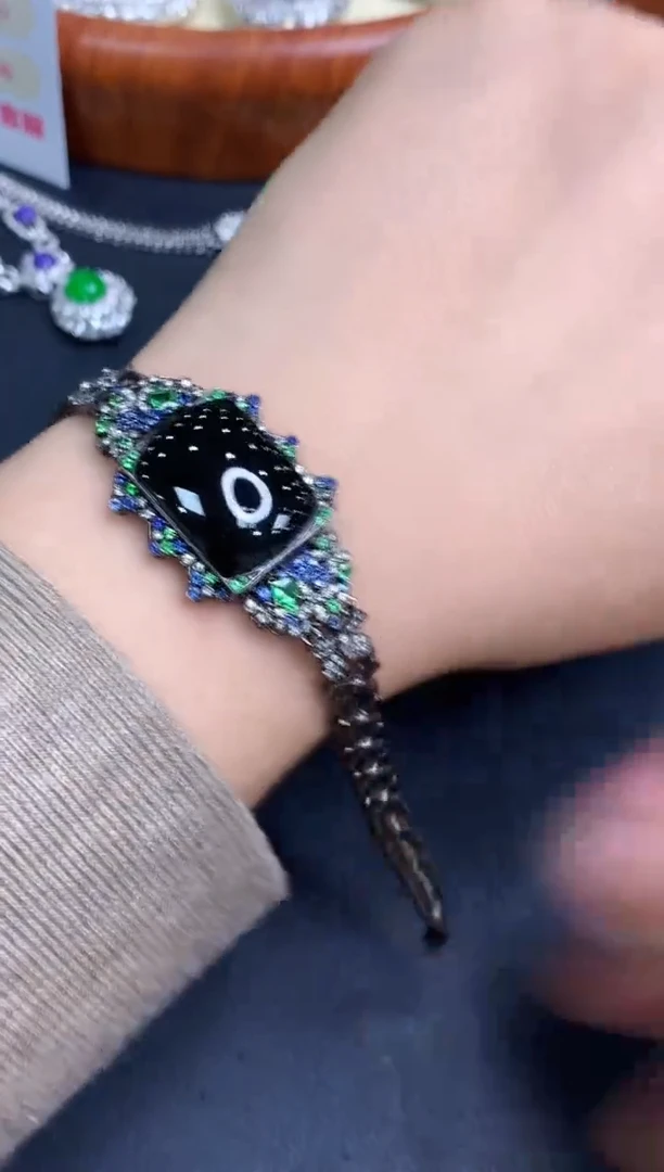 18K金镶嵌手链翡翠652-中国好珍宝