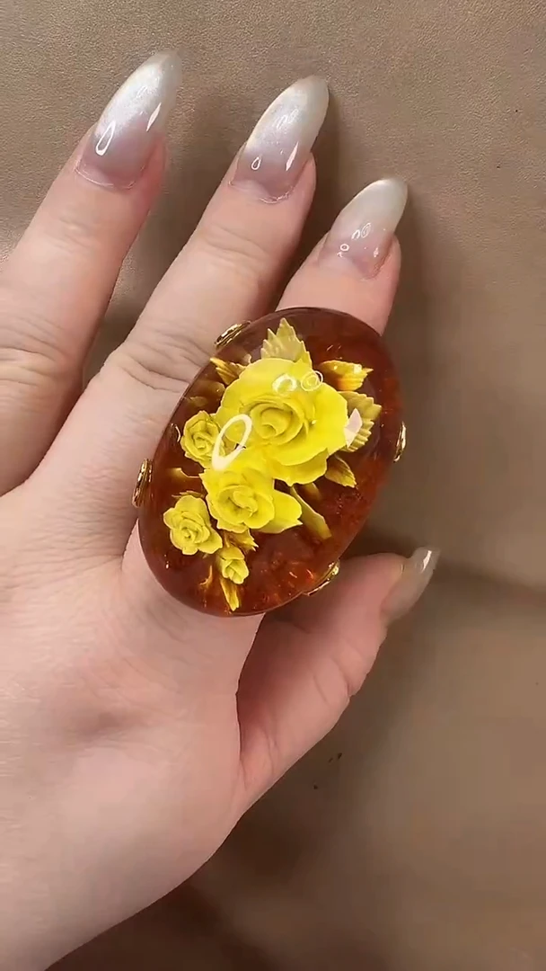 琥珀颈饰未镶嵌戒指