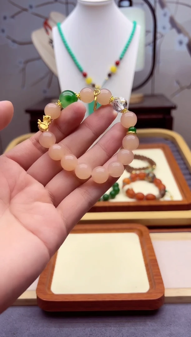 手链14K金镶嵌和田玉S36