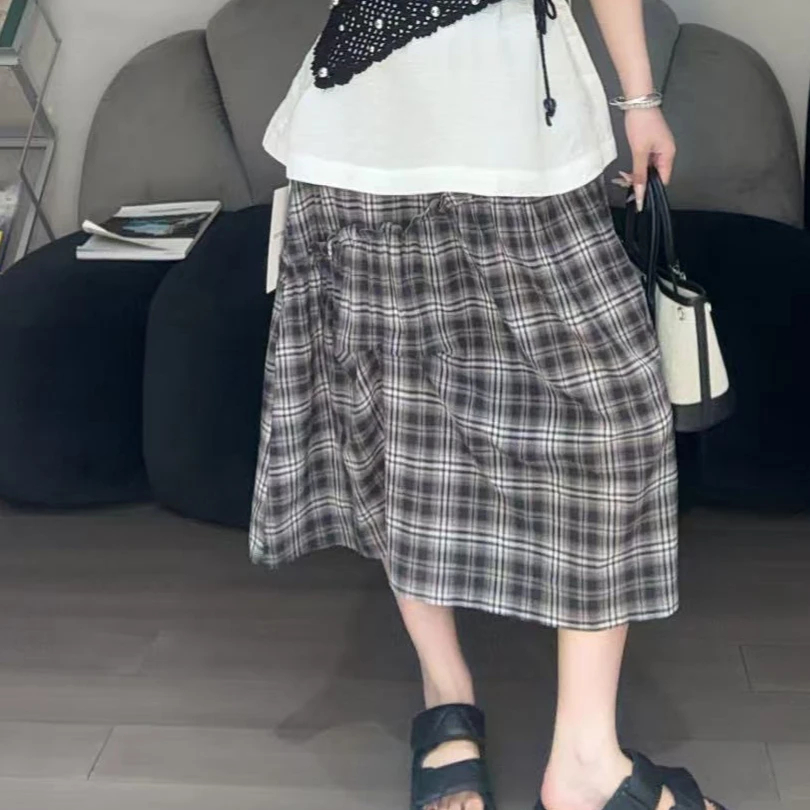 【SFF严选】Fizzfly25夏款格子不规则半身裙时尚百搭洋气0912