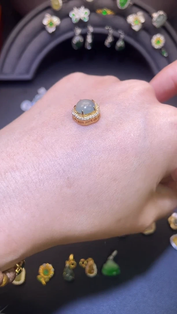 吊坠(不含链)银S925镶嵌翡翠1