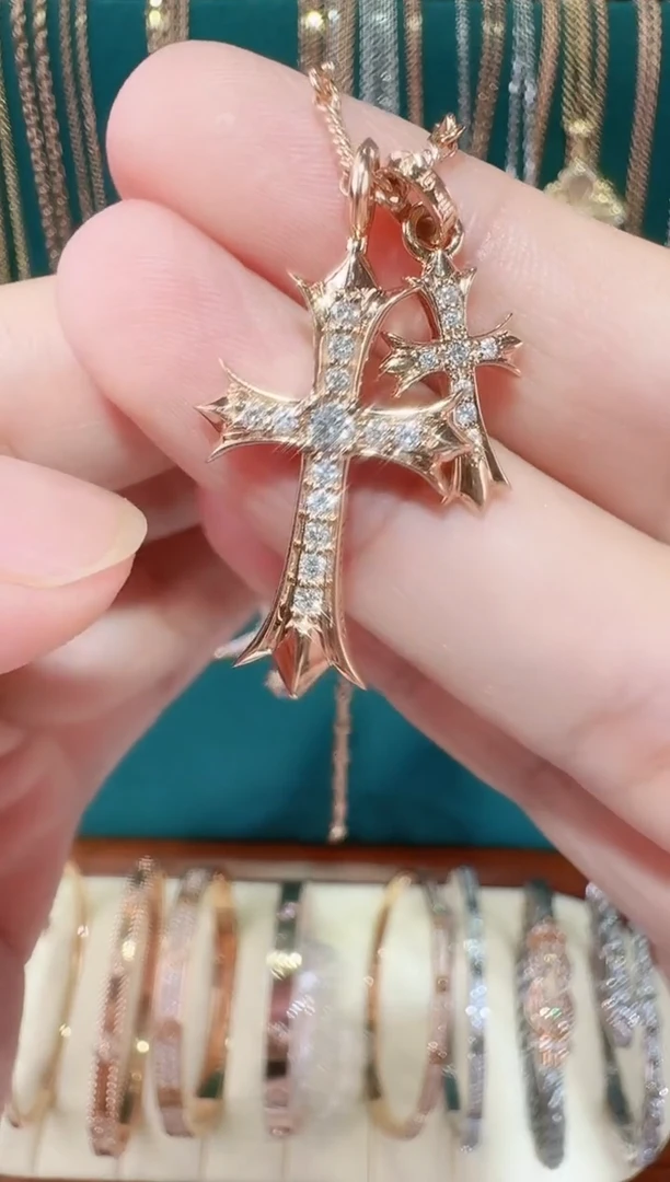 项链18K金镶嵌钻石套链