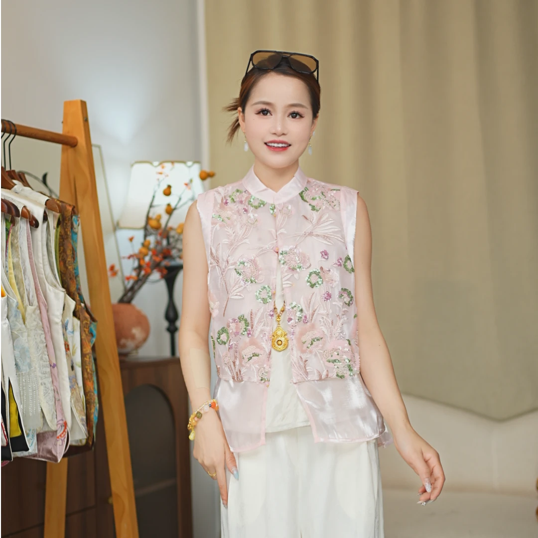 CHUNTIAN/椿锦【舒瑶】新中式宋锦提花提花中式马夹