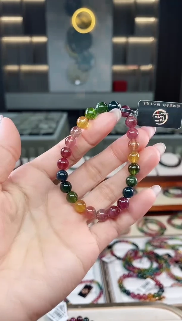 未镶嵌老矿碧玺单圈手串6mm+碧玺（多样性发一条）T