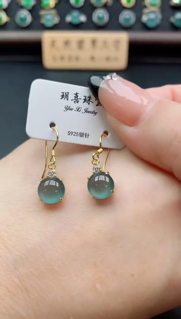 银S925镶嵌戒指翡翠1