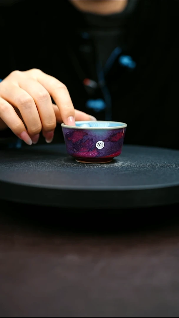 205#原矿钧瓷炉钧釉直口杯