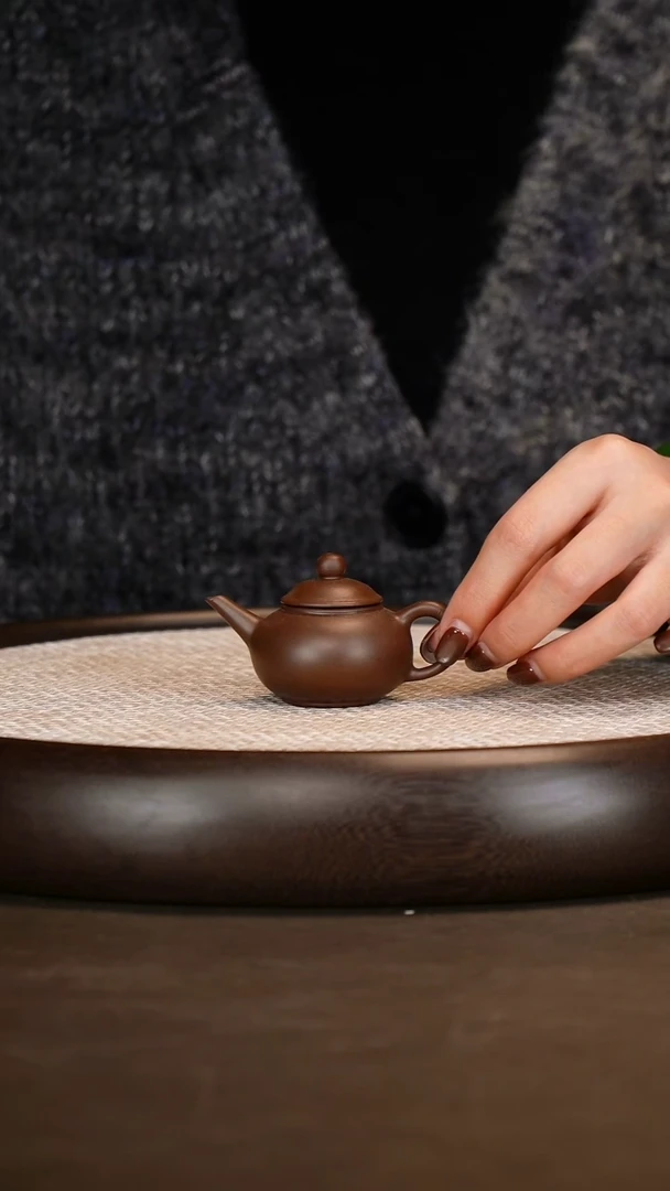 紫砂茶具紫砂茶宠紫泥水平壶