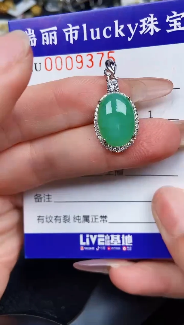 翡翠银S925镶嵌颈饰9375