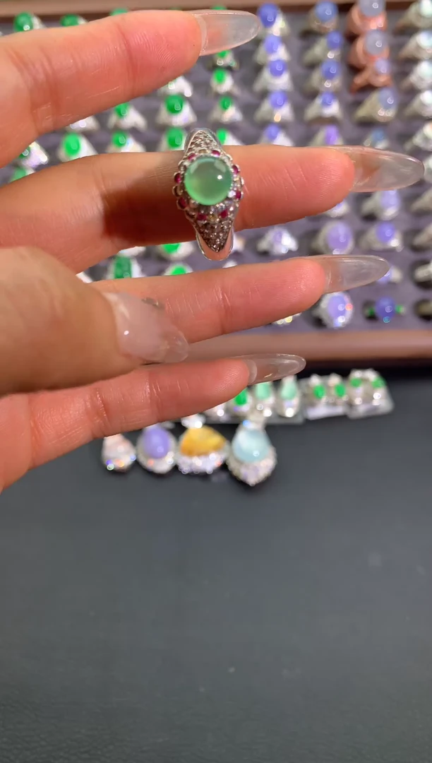 未镶嵌戒指翡翠铜托戒面