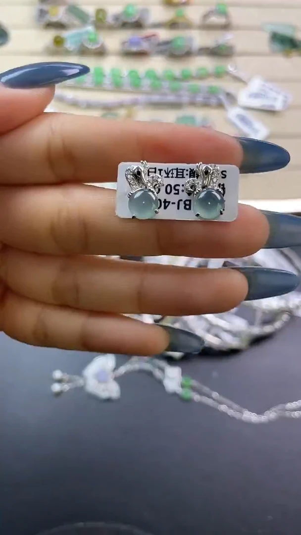 银S925镶嵌戒指翡翠翡翠 蛋面 银S925镶嵌