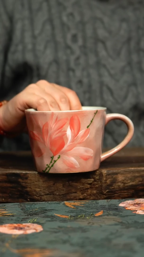 【闪购商品】杯釉下彩手工手绘同款陶器