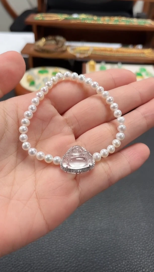 【闪购商品】石英质玉套链银S925镶嵌多样性发货一个 JK695