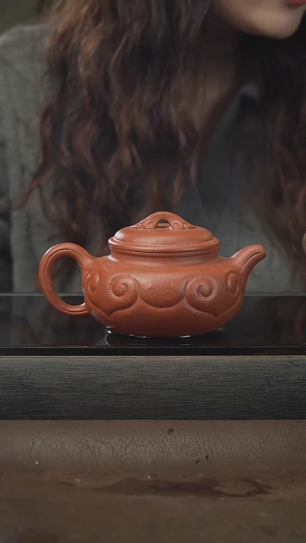 茶壶紫砂仿古如意 粗砂 300cc