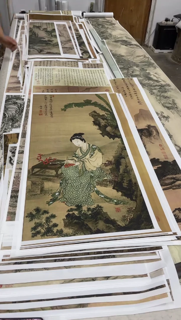 唐寅_红叶题诗 微喷复刻