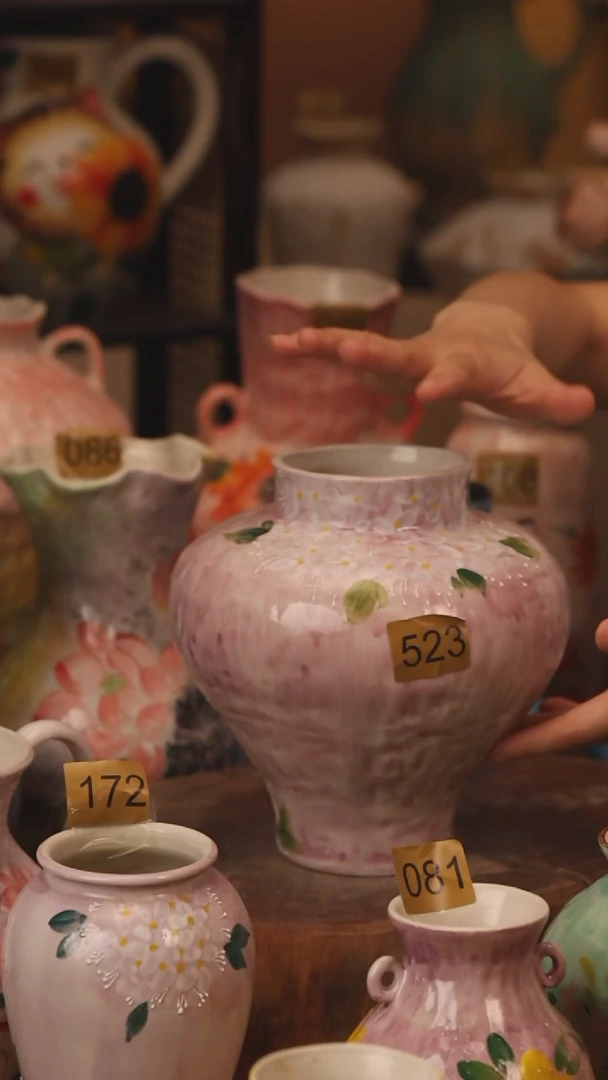 陶瓷523景德镇设计师手作花器摆件侘寂风