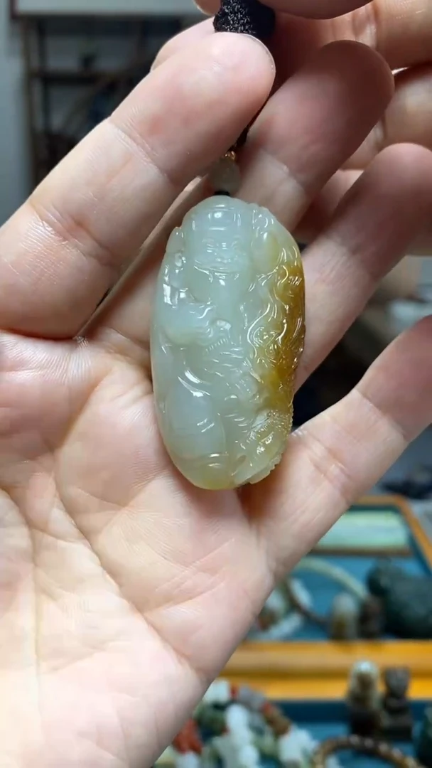 和田玉未镶嵌挂件91