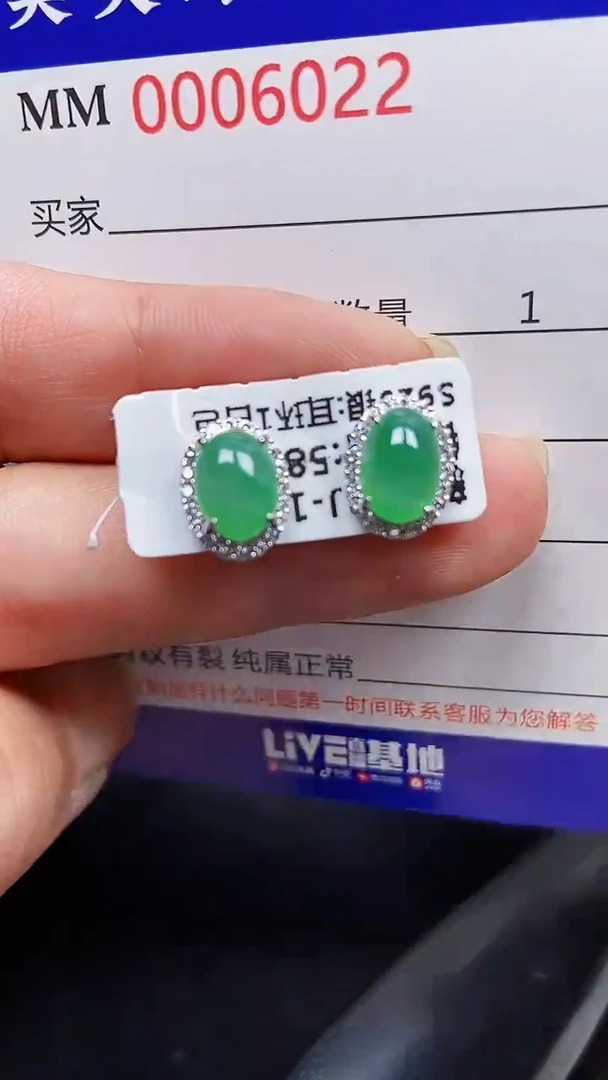 颈饰银S925镶嵌翡翠6022