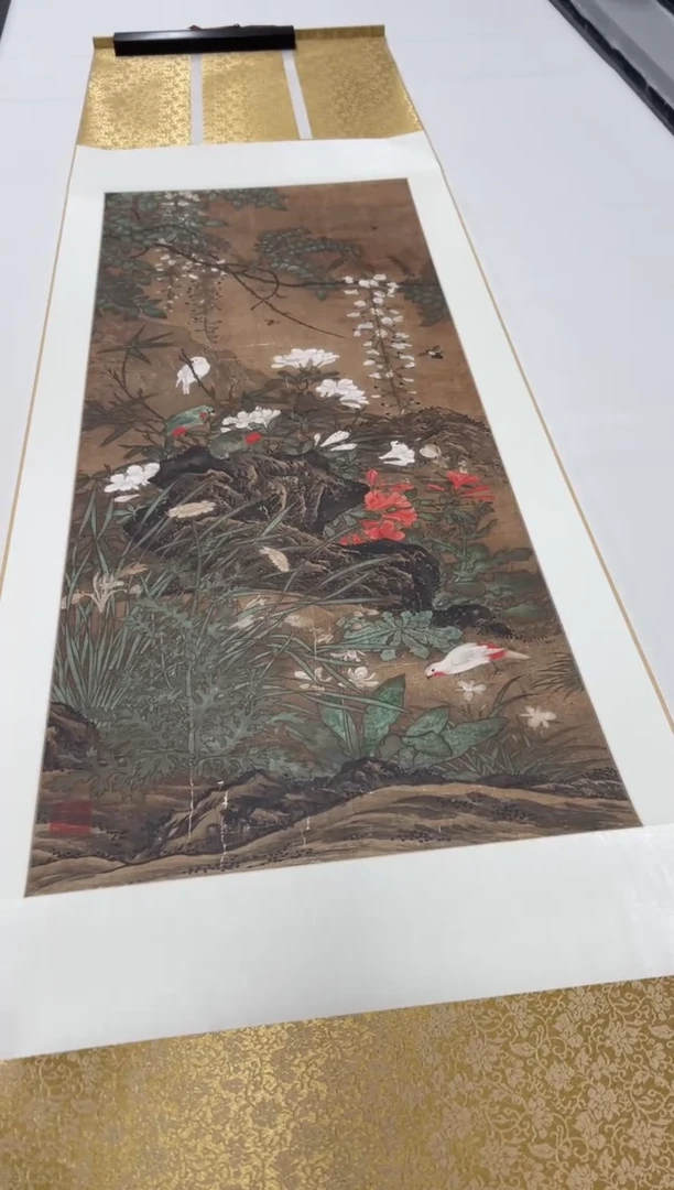 【复刻品】明佚名 花鸟对屏
