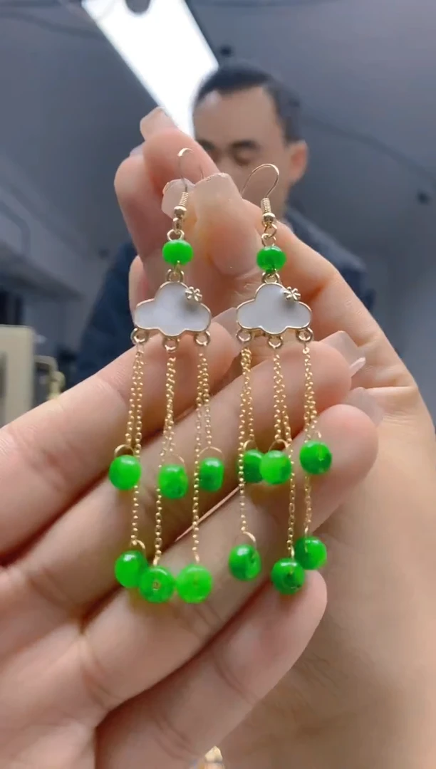 【闪购商品】翡翠耳饰合金369翡翠耳钩