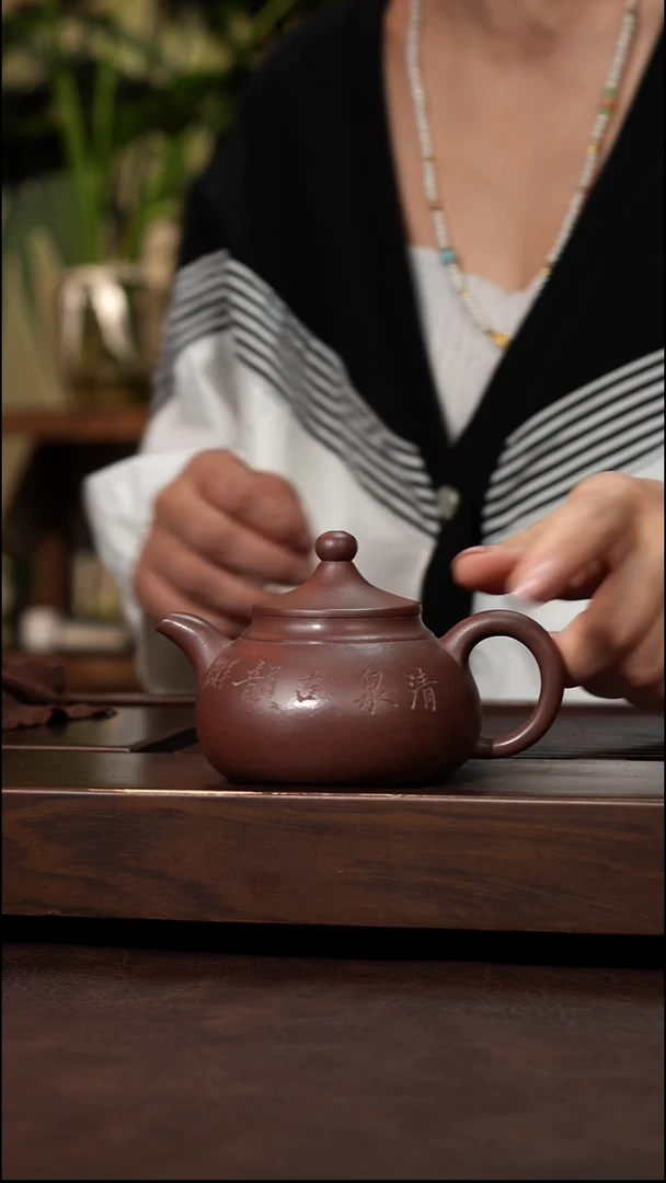 茶壶紫砂紫泥-笠帽特价