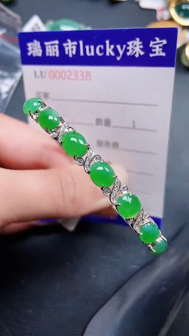 颈饰银S925镶嵌翡翠2338