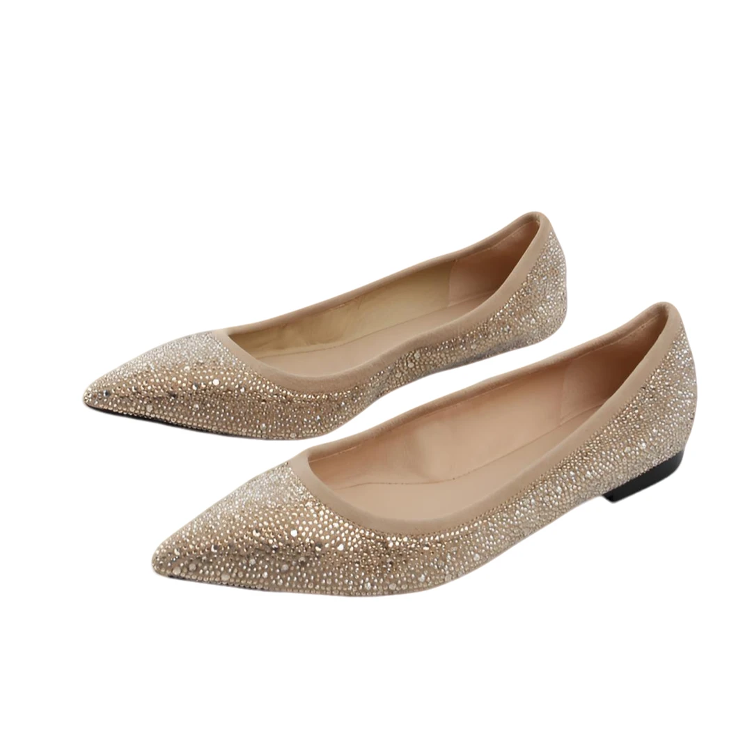 【毛毛陈】夏季新款烫钻尖头休闲百搭软底平底鞋显气质