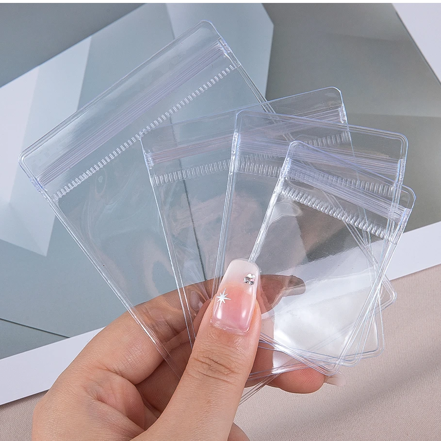 20个pvc透明自封袋珠宝首饰收纳袋子饰品分装玉石捏捏袋防潮