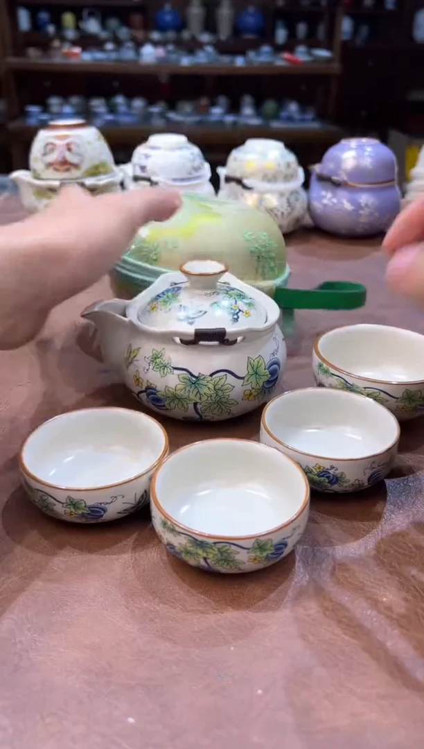 真的很便宜超好看会开片的旅行茶具