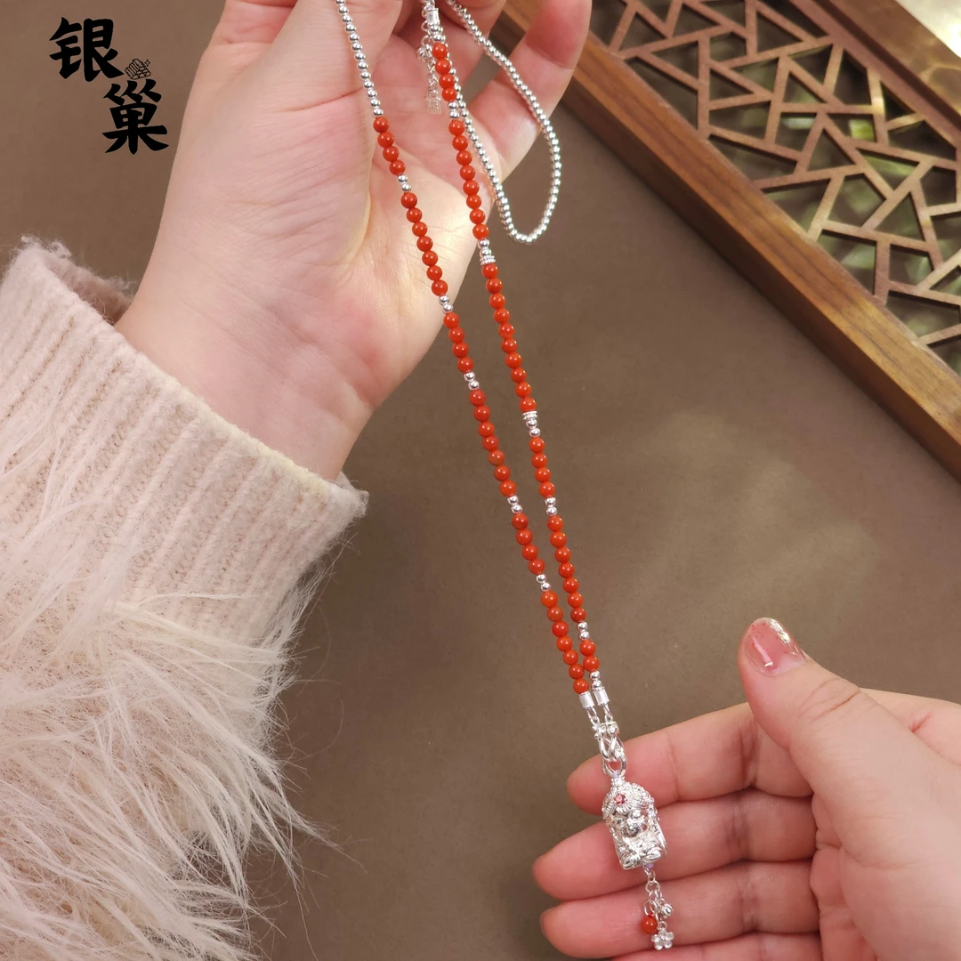 足银银制品 三用万能链扎基娘娘手工古风