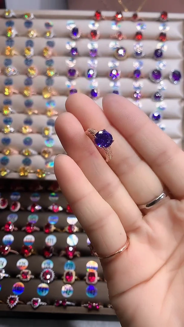 【闪购商品】水晶戒指银S925镶嵌玫瑰金