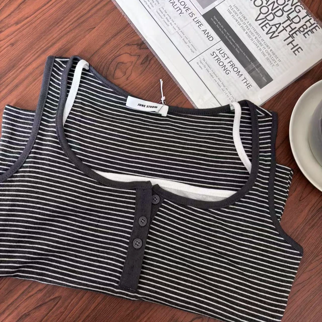 2025夏季新款条纹背心