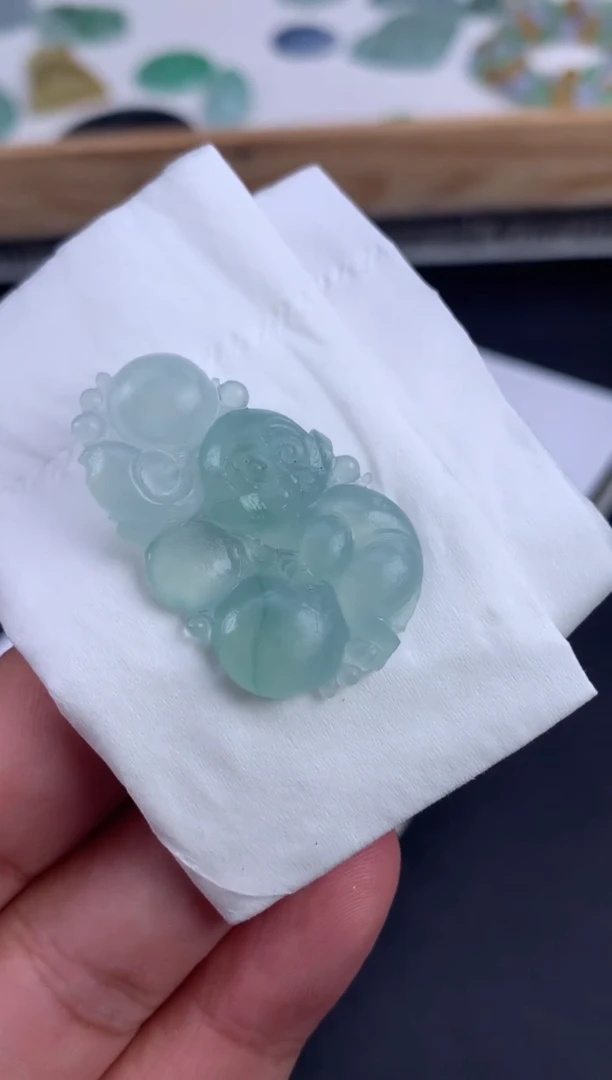 未镶嵌定制翡翠合*花翡翠