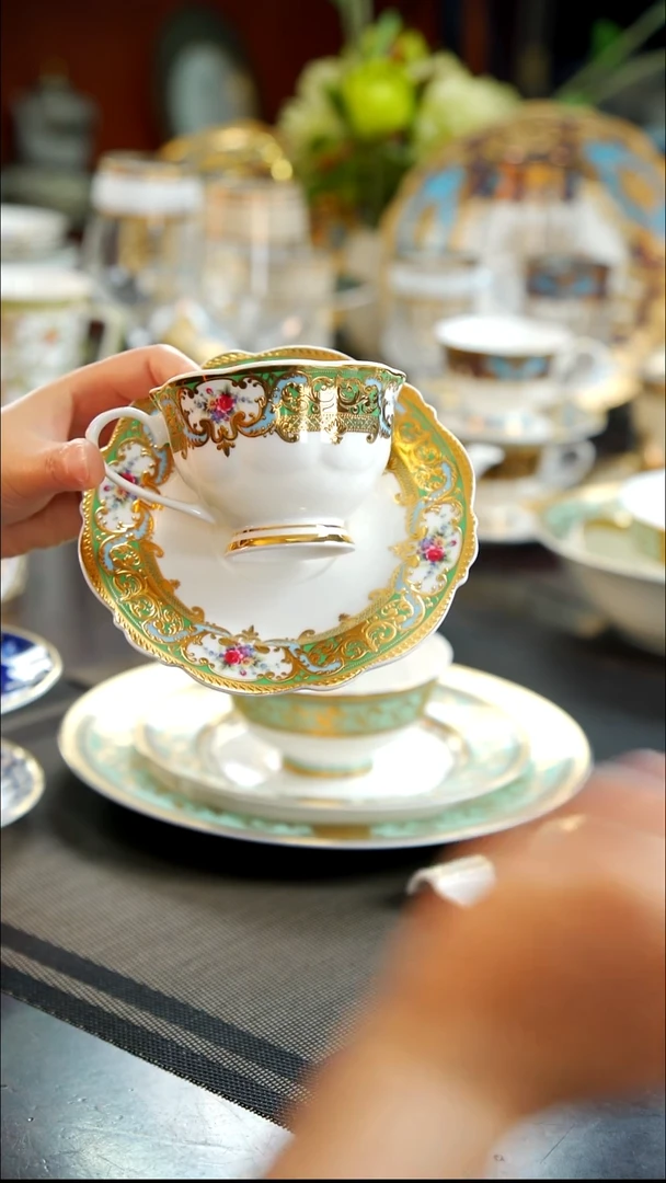 瓷片咖啡杯碟  1套